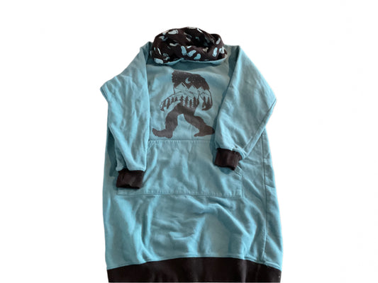 Blue long Bigfoot sweatshirt dress