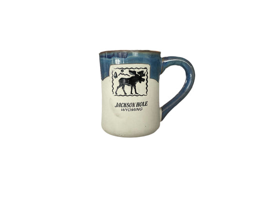 White And Blue Moose Jackson Hole Wyoming Mug