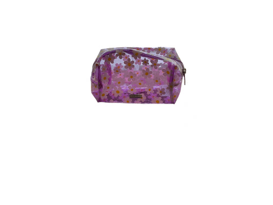 Clear Purple Daisy Toiletry Bag