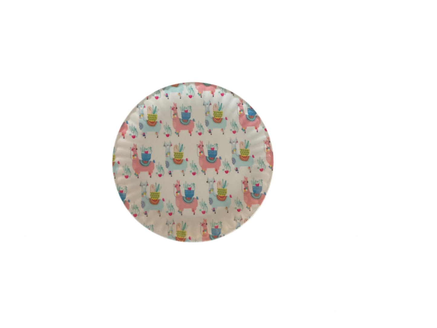 Set of 3 Blue and pink camel plastic plates