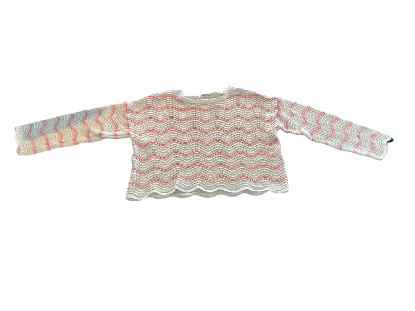 White Pink Orange Sweater/Beach Cover Up