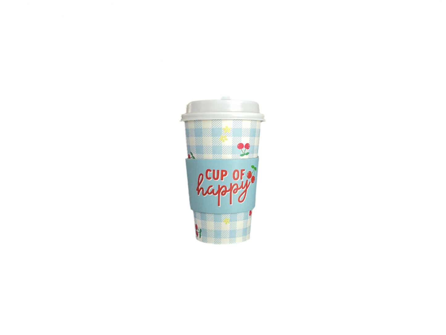 Blue Gingham Cherry Disposable Cups