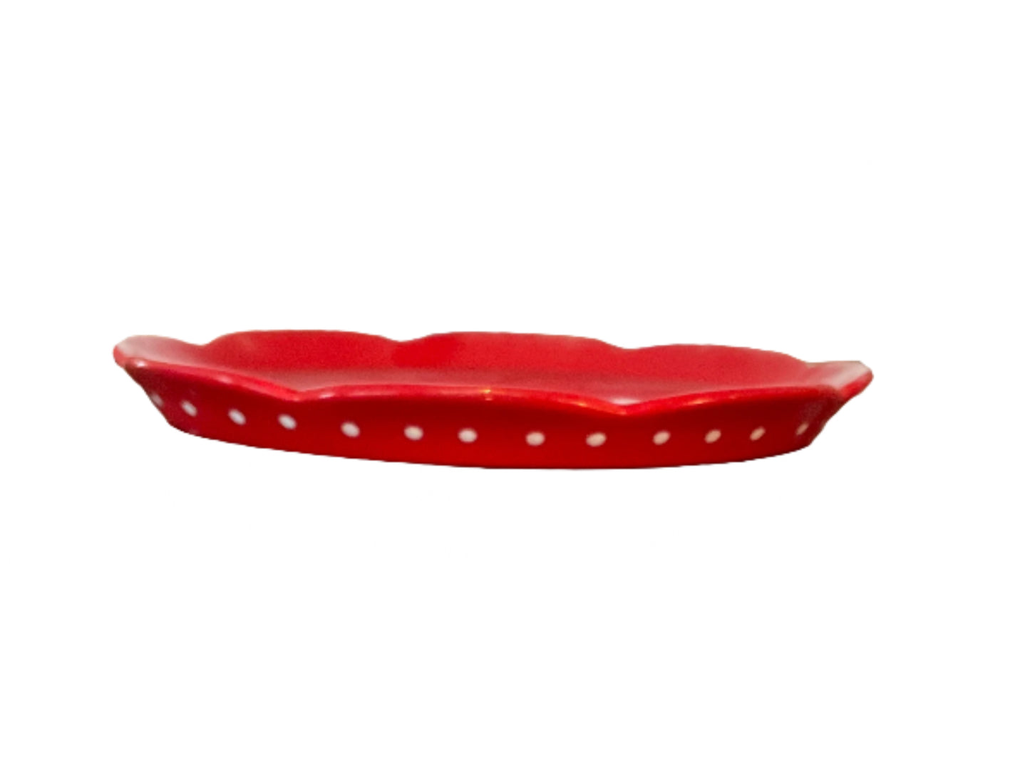 Red polkadot plate