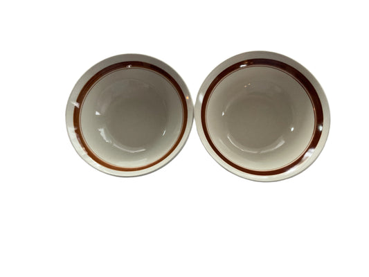 Set Of 2 Bowls White And Brown